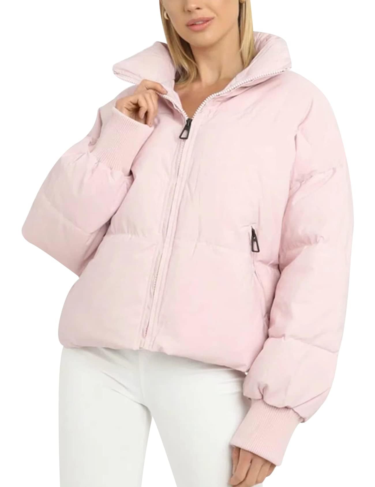 Gihuo Women’s Winter Cropped Puffer Jacket Coat Short Warm Quilted Jacket 2025-27