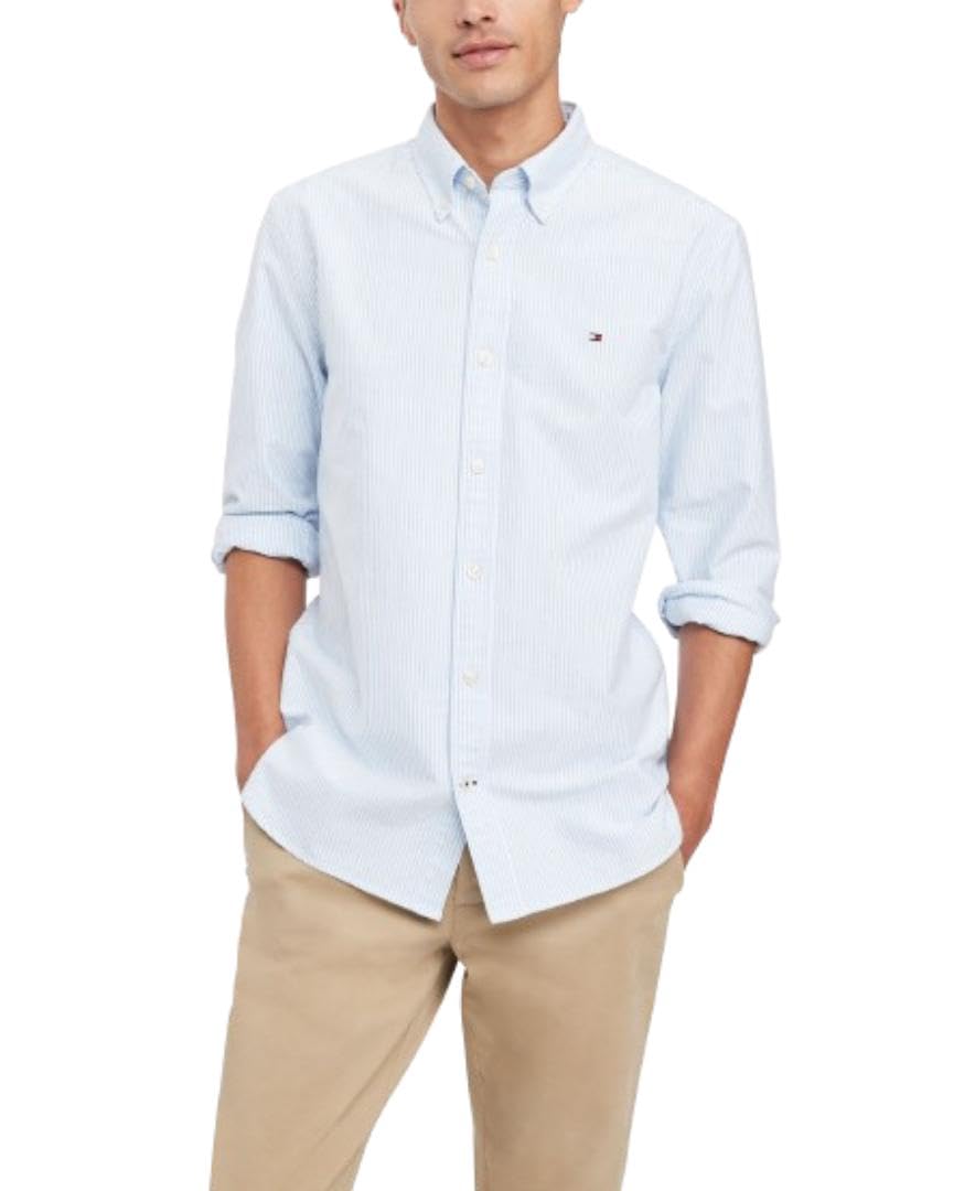 Tommy Hilfiger Mens Long Sleeve Button Down Oxford Shirt in Regular Fit-24