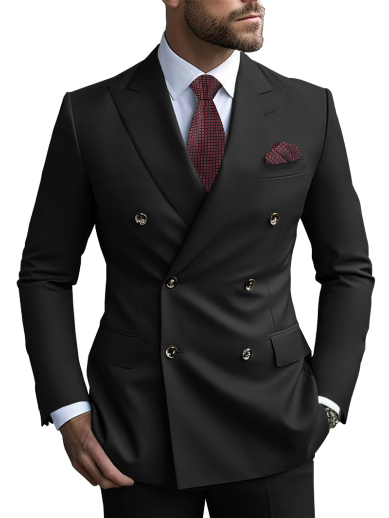 2 Piece Double Breasted Men Suit Slim Fit Mens Double Breasted Blazer Pants Sets Wedding Suit Prom Suits-42