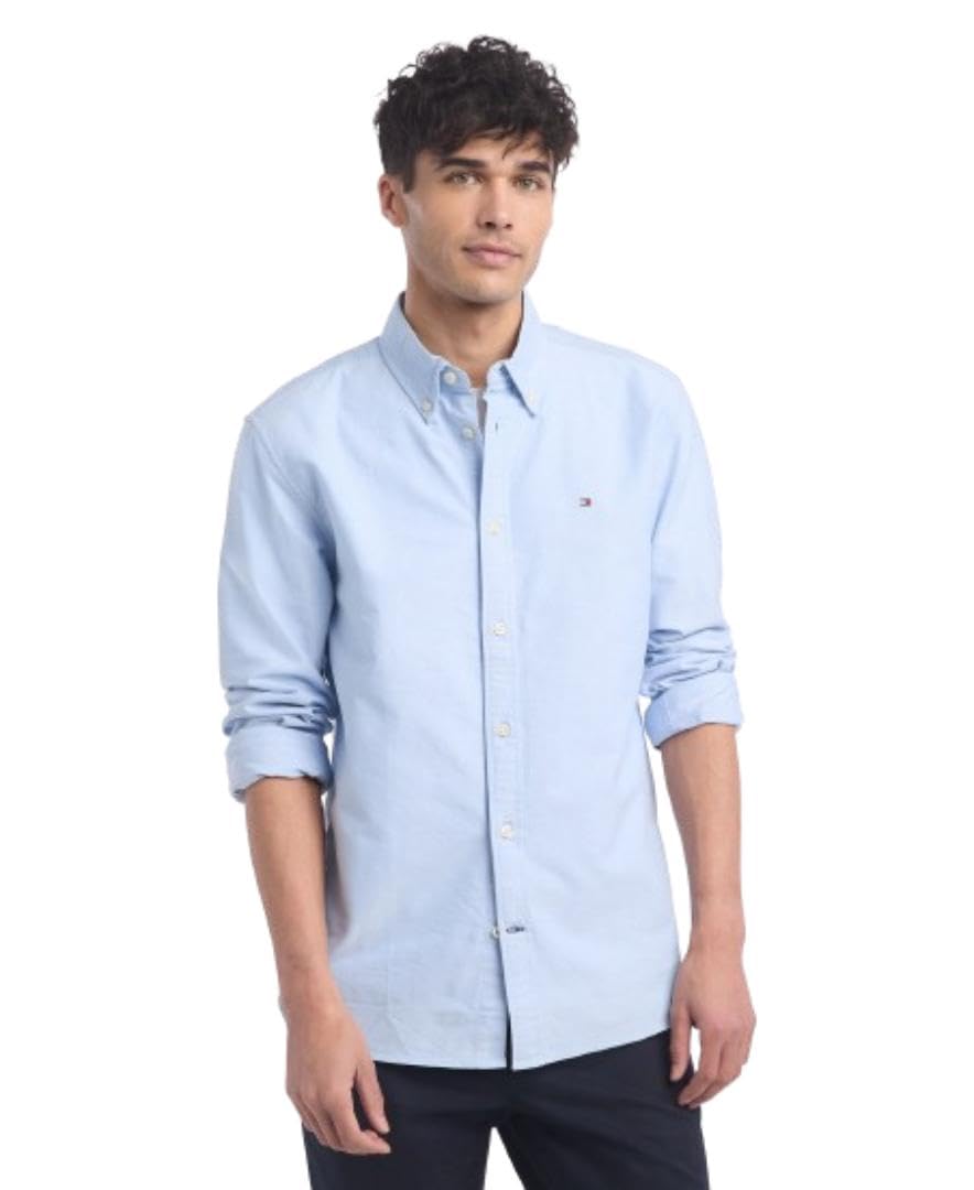 Tommy Hilfiger Mens Long Sleeve Button Down Oxford Shirt in Regular Fit-2