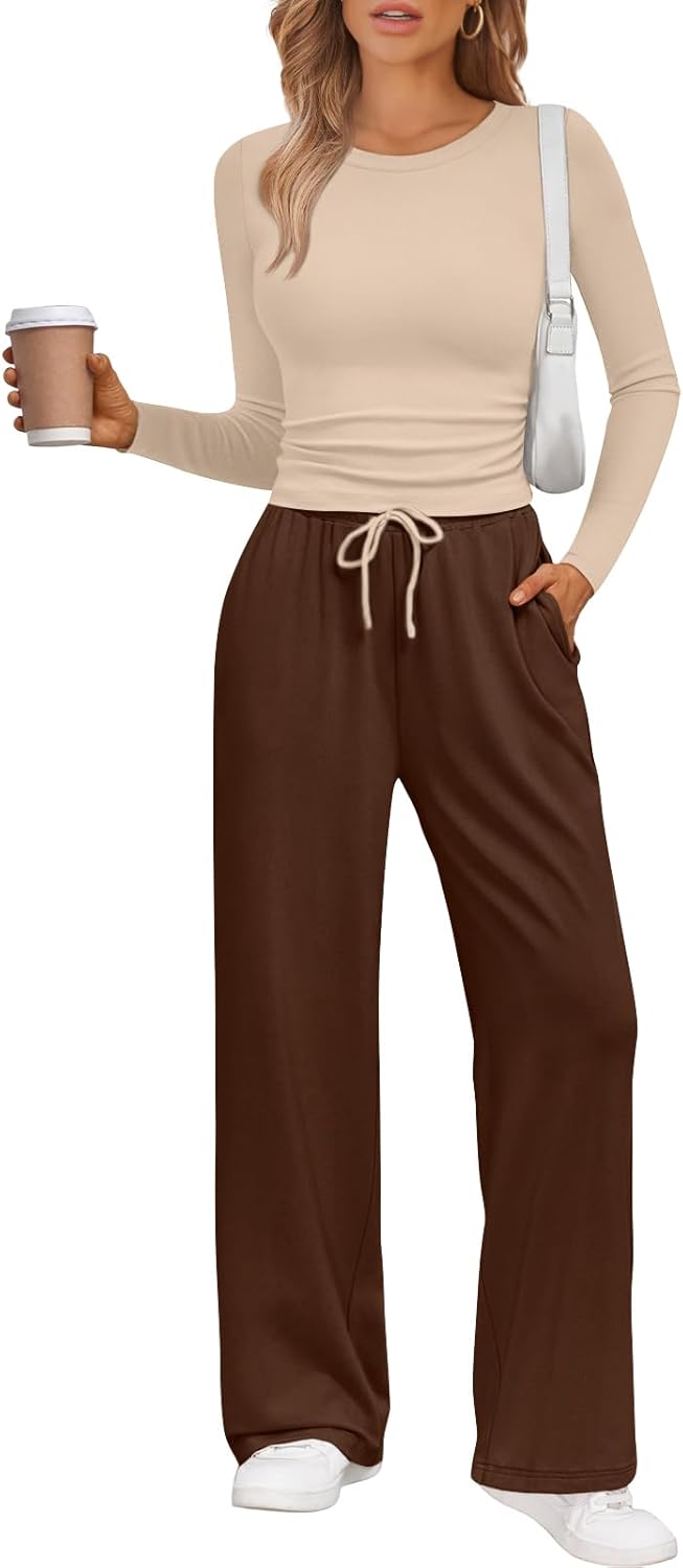 LILLUSORY 2 Piece Lounge Sets for Women Fall Outfits 2025 Two Piece Travel Sweatsuits Business Casual Fashion Clothes-24