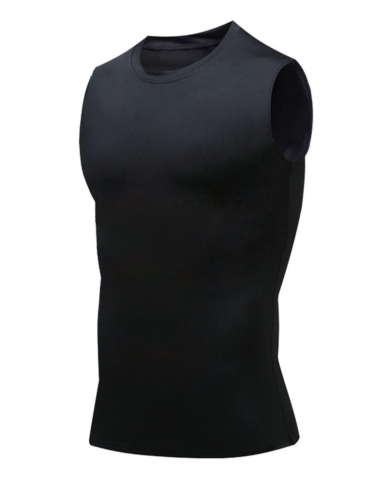 Compression Shirt Men Slimming Body Shaper Vest Crewneck Workout Shirts Tummy Control Undershirts-1