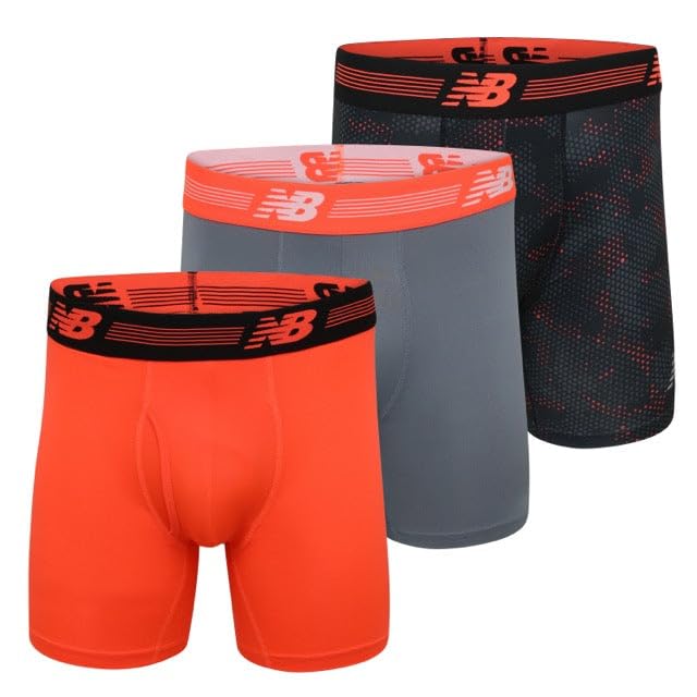 New Balance Men's Performance Boxer Briefs with Fly, Breathable Stretch Underwear, Moisture Wicking, Soft Waistband (3 Pack)-3