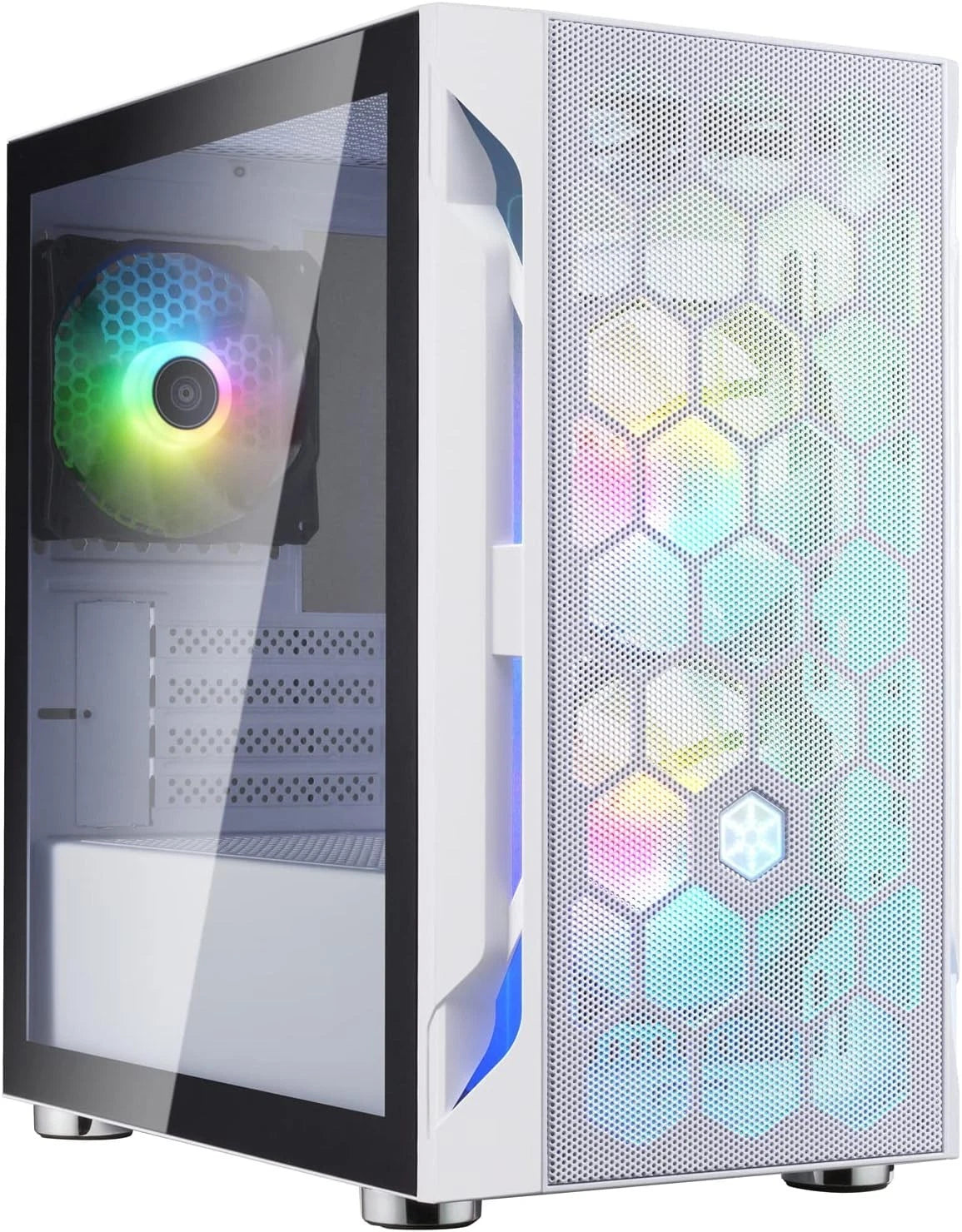 SilverStone FARA H1M PRO White Micro-ATX Tower case W/ Glass and Three ARGB Fans-1
