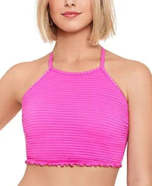Salt + Cove Womens Textured Smocked Bikini Top, AZALEA PINK, L-1