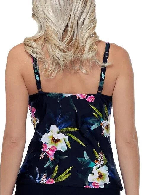 Island Escape Women's Swimwear Tankini Top, BLACK, 6