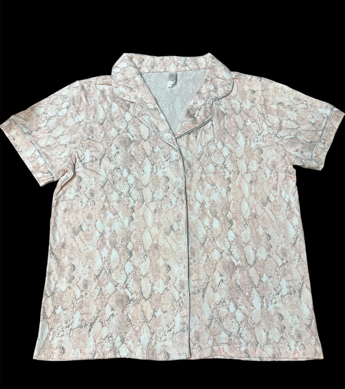 Flora Nikrooz Women 1-Piece Short Sleeve Snakeskin printed Pajama Top, Pink, M