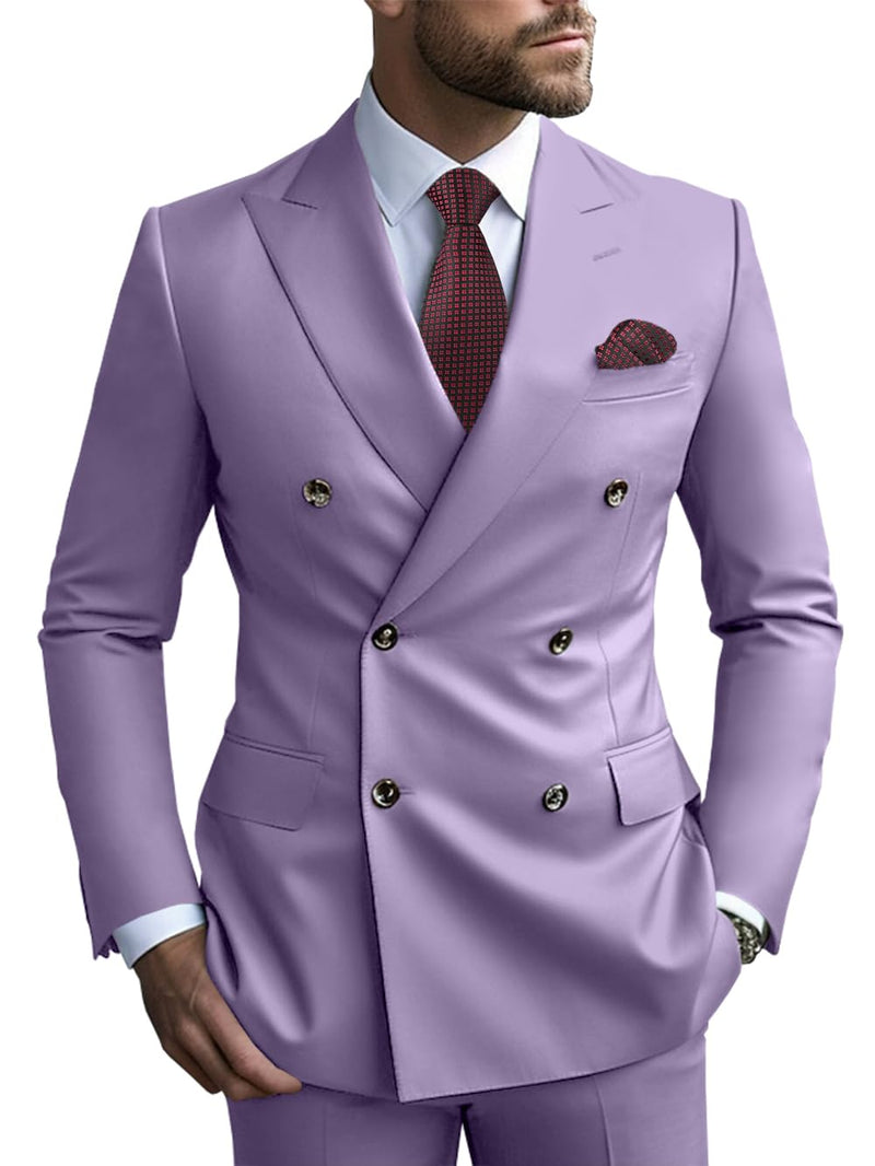 2 Piece Double Breasted Men Suit Slim Fit Mens Double Breasted Blazer Pants Sets Wedding Suit Prom Suits-30