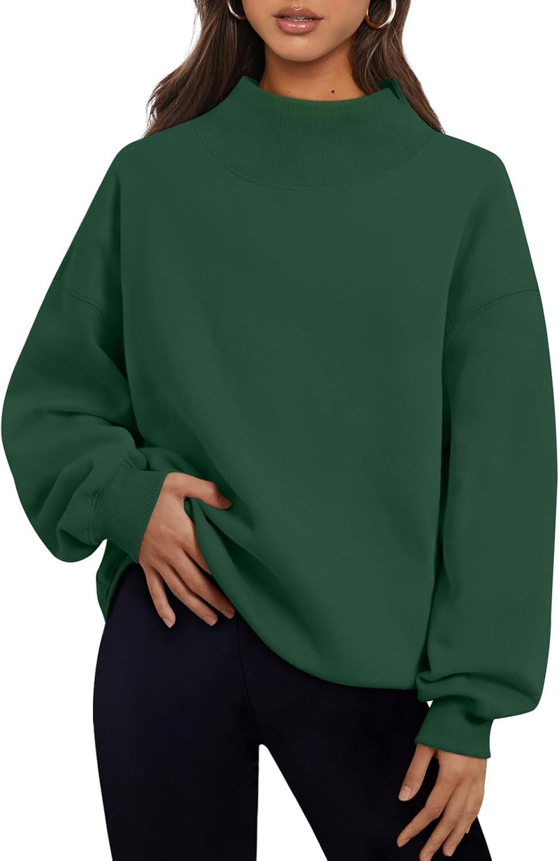 Trendy Queen Womens Oversized Sweatshirts Turtleneck Pullover Long Sleeve Hoodies Tops Fall Fashion Outfits 2026 Clothes-39