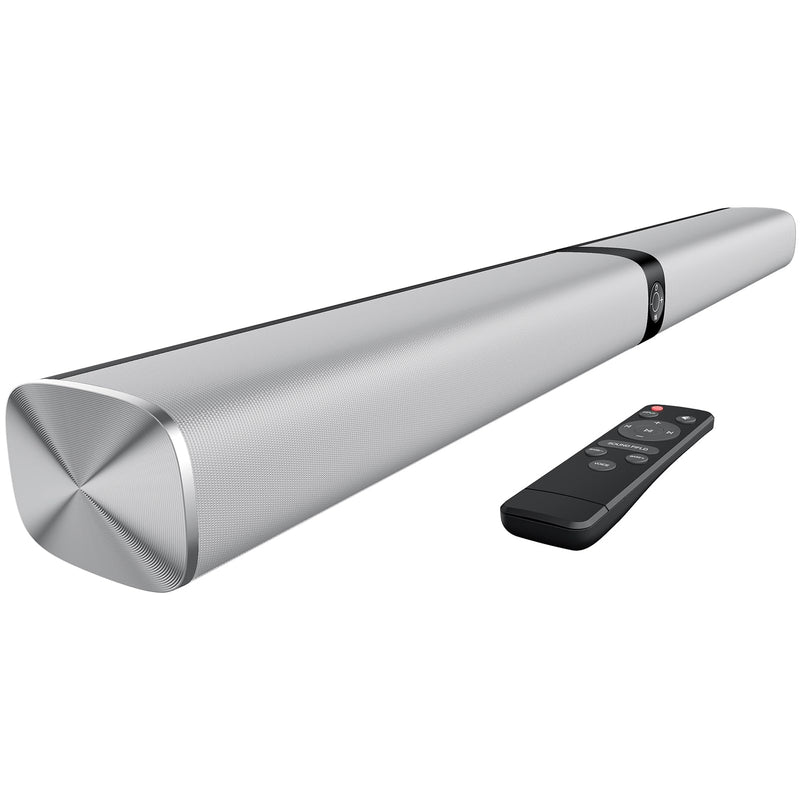Sound Bar for Smart TV, Soundbar with Bluetooth/ARC/Opt/AUX Connect, Auto Volume Boost, 3 Equalizer Modes, 2 in 1 Detachable Soundbar for TV/PC/Gaming/Projectors