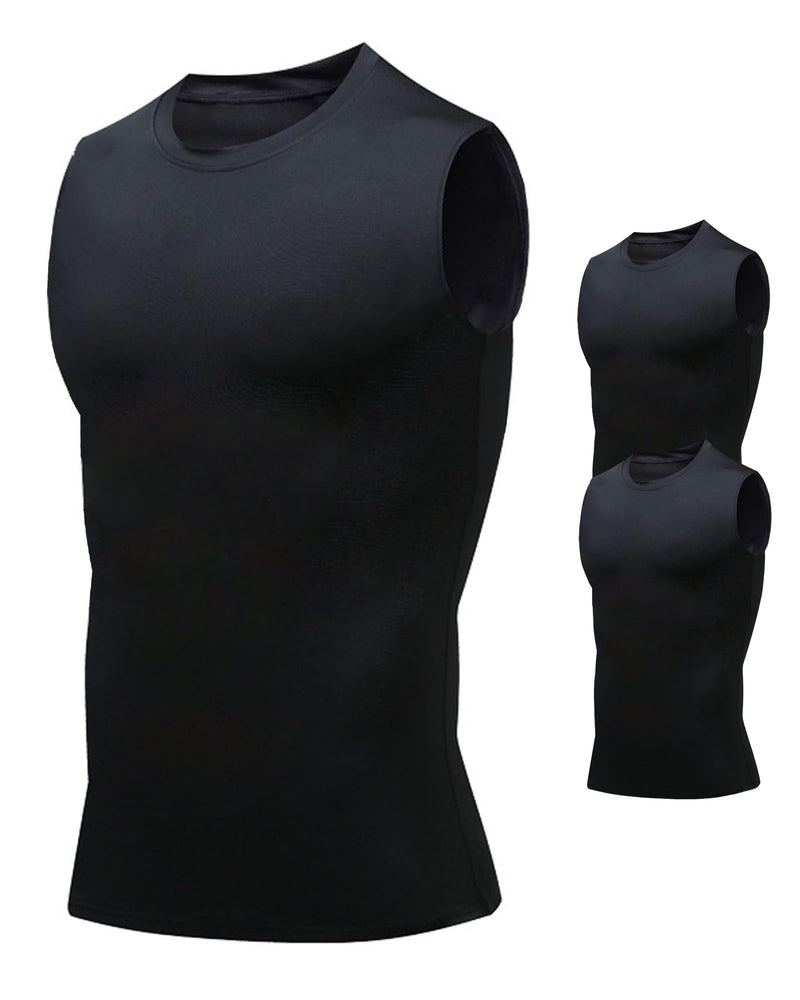 Compression Shirt Men Slimming Body Shaper Vest Crewneck Workout Shirts Tummy Control Undershirts-29