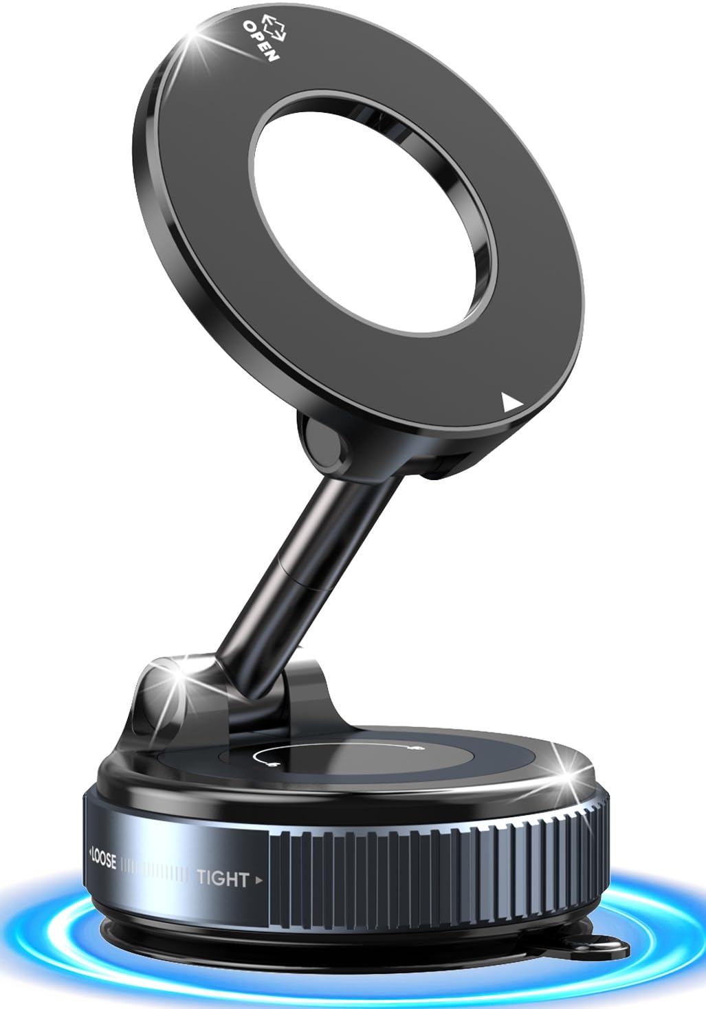 Vacuum Magnetic Car Phone Holder 360° Strongest 120LBS Ultra Suction Cup Phone Mount for MagSafe Dashboard Cell Phone Holders for Your Car/Gym/Mirror Bracket for iPhone 17 & Android, Metal Stand Rotor