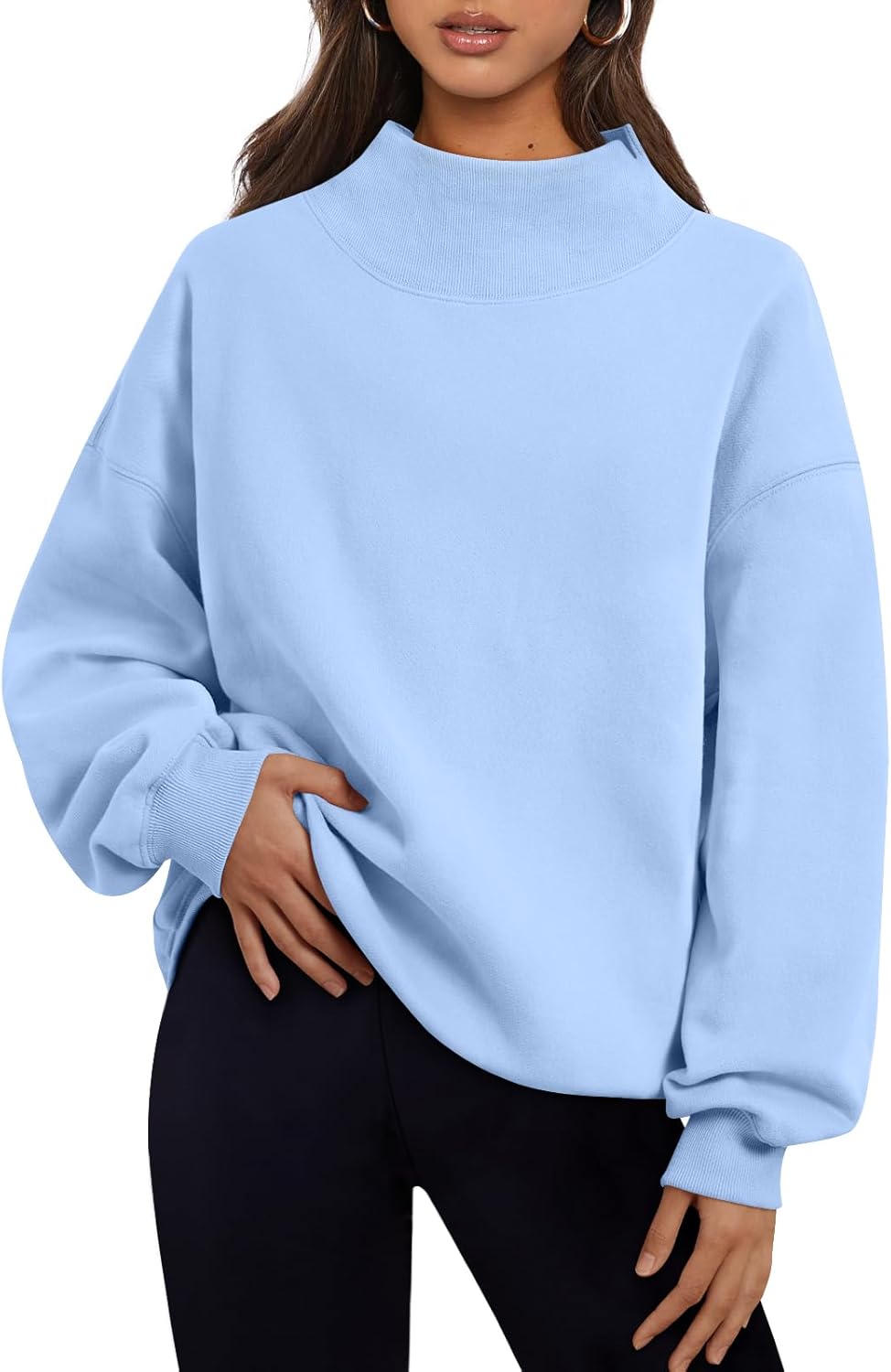 Trendy Queen Womens Oversized Sweatshirts Turtleneck Pullover Long Sleeve Hoodies Tops Fall Fashion Outfits 2026 Clothes-85