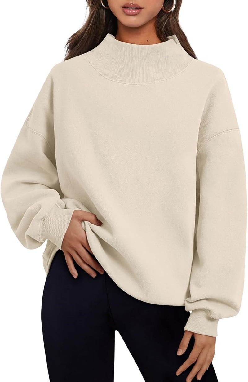 Trendy Queen Womens Oversized Sweatshirts Turtleneck Pullover Long Sleeve Hoodies Tops Fall Fashion Outfits 2026 Clothes-58