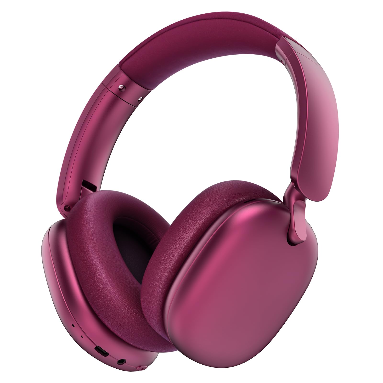 RORSOU C6 Active Noise Cancelling Headphones, Wireless Over Ear Bluetooth Headphones, 60H Playtime, Lightweight Folding Deep Bass Comfort Fit Ear Cups Headset with Mic for iPad/Travel/PC/Home Silver