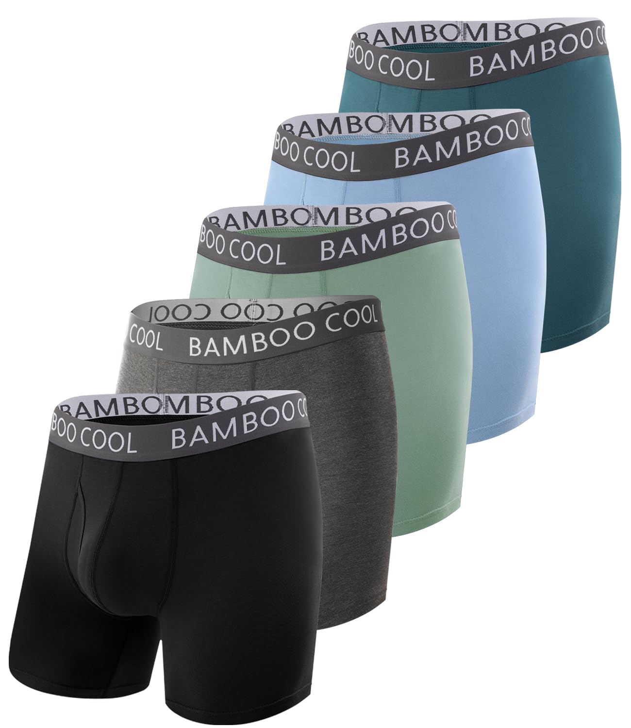 BAMBOO COOL Men's Ultra ComfortSoft Underwear, Moisture Wicking & Breathable No Ride Up Boxer Briefs with Fly, Multipack-99