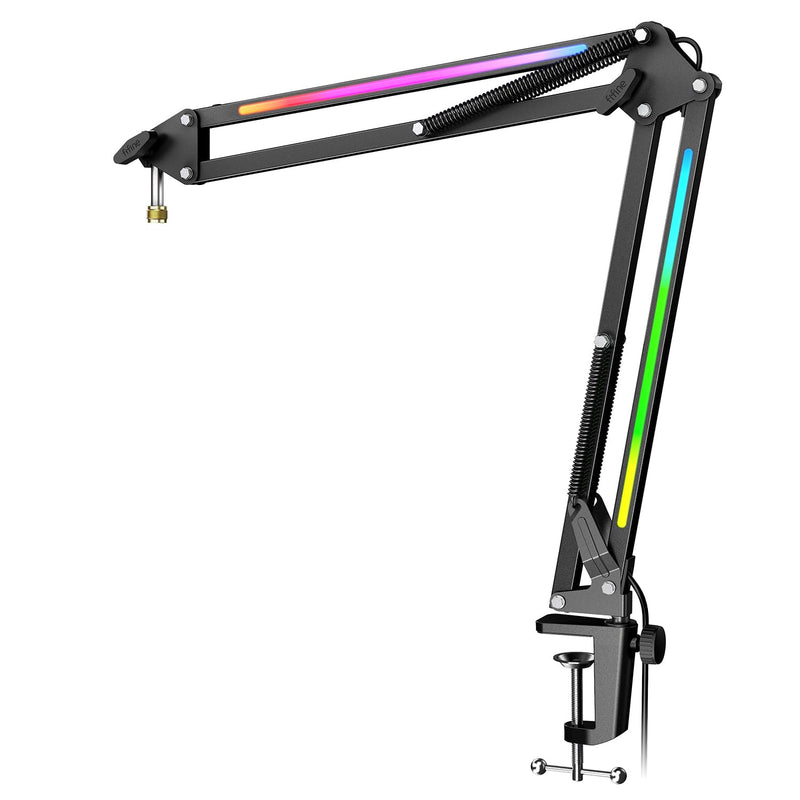 Microphone Arm Stand, FIFINE Suspension Boom Scissor Mic Stand with Heavy Duty Clamp, 3/8" to 5/8" Adapter, for Voice-over, Gaming, Recording, Studio, Home Office (CS1)