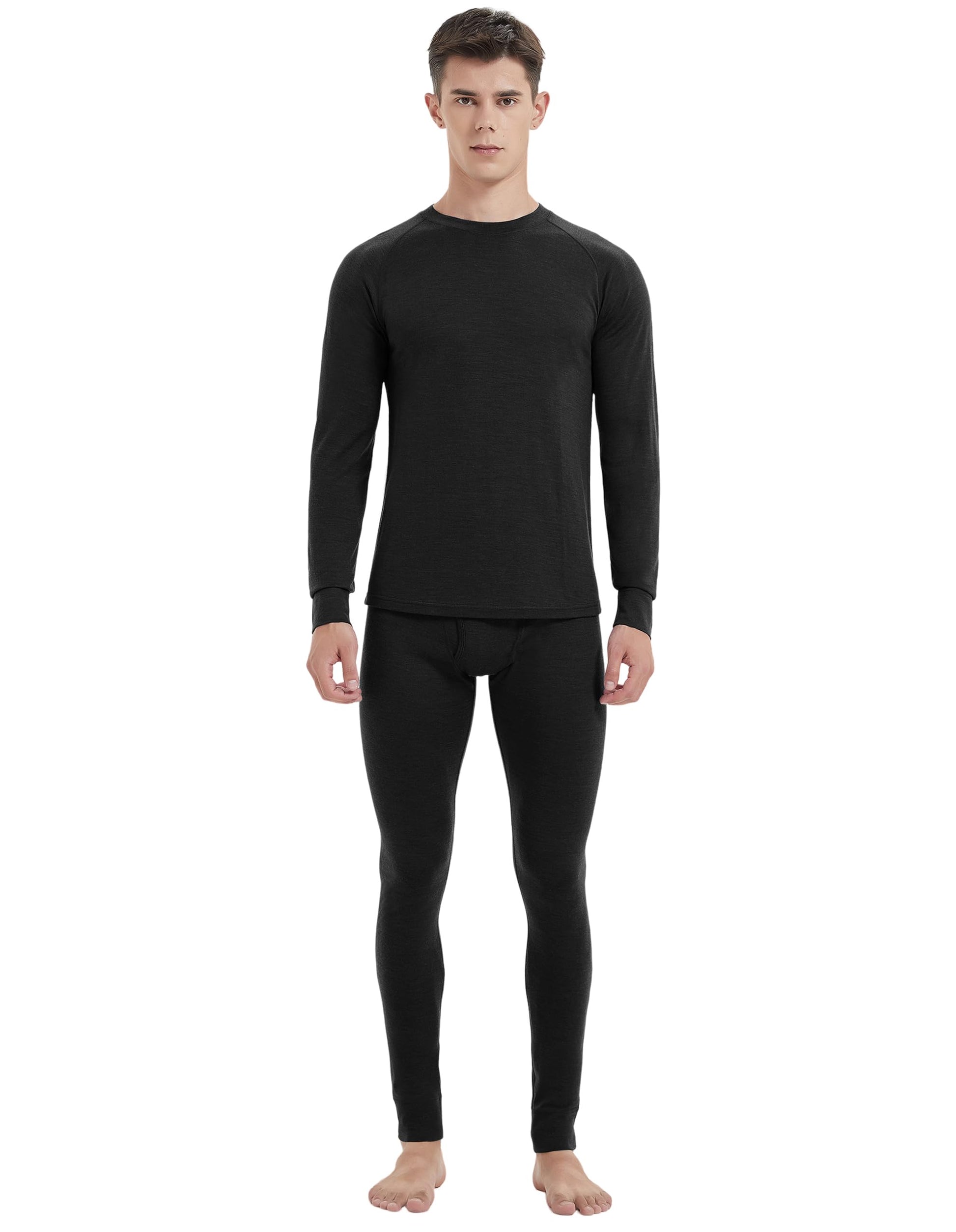 Iguana Mens 100% Merino Wool Base Layer Sets for Ski Lightweight Thermal Underwear-15