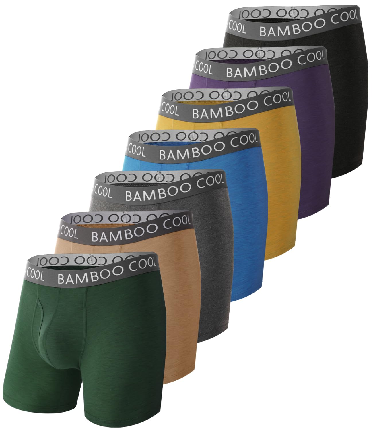 BAMBOO COOL Men's Ultra ComfortSoft Underwear, Moisture Wicking & Breathable No Ride Up Boxer Briefs with Fly, Multipack-43