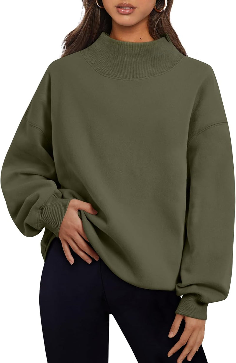 Trendy Queen Womens Oversized Sweatshirts Turtleneck Pullover Long Sleeve Hoodies Tops Fall Fashion Outfits 2026 Clothes-96