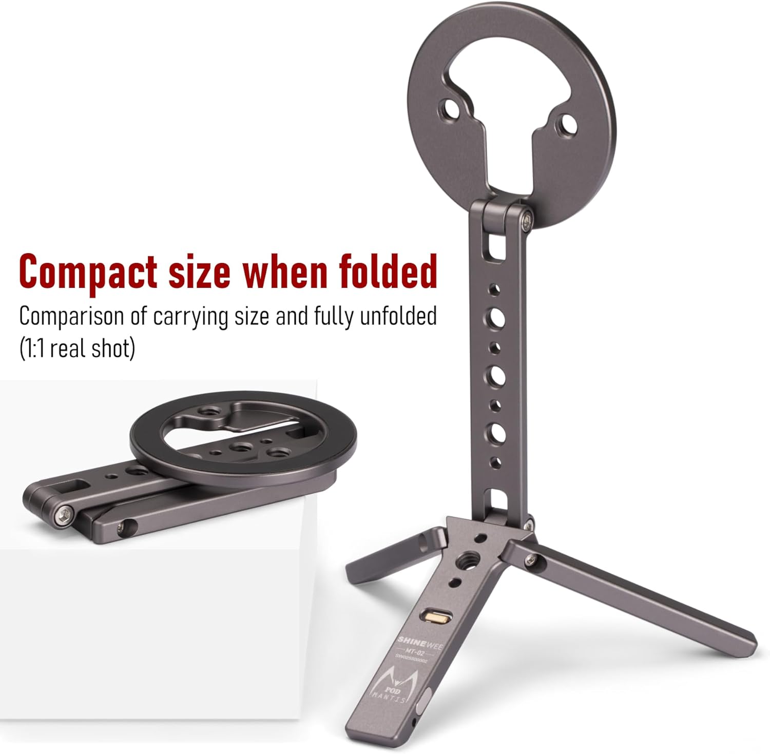 Ultra-Compact Magnetic Tripod for iPhone | Foldable Hook Design, 20 N52 Magnets, Cold Shoe & 1/4" Screw - Phone Stand for iPhone 12-17 & MagSafe Devices