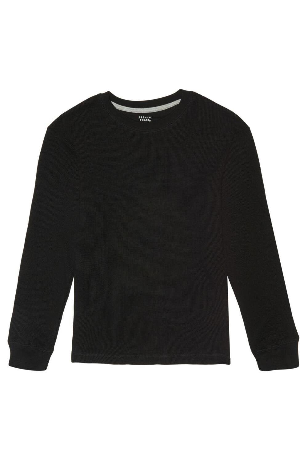 French Toast Boys Long Sleeve Thermal Waffle Tee T-Shirt White