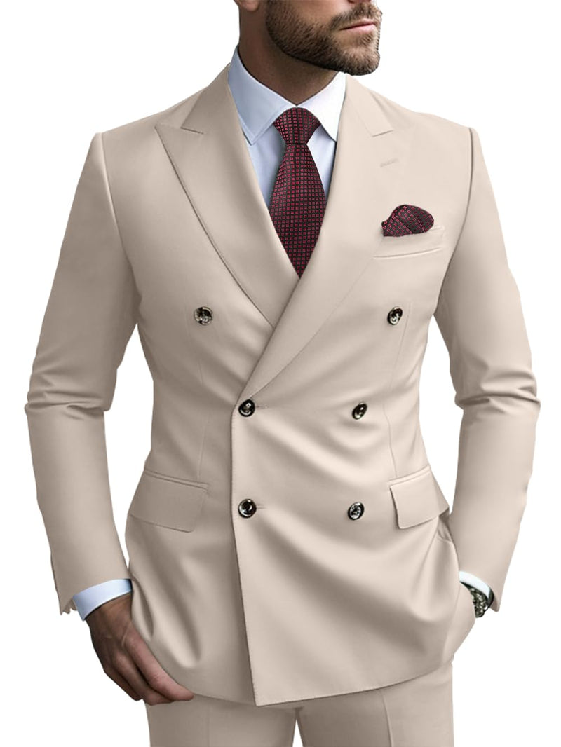 2 Piece Double Breasted Men Suit Slim Fit Mens Double Breasted Blazer Pants Sets Wedding Suit Prom Suits-90