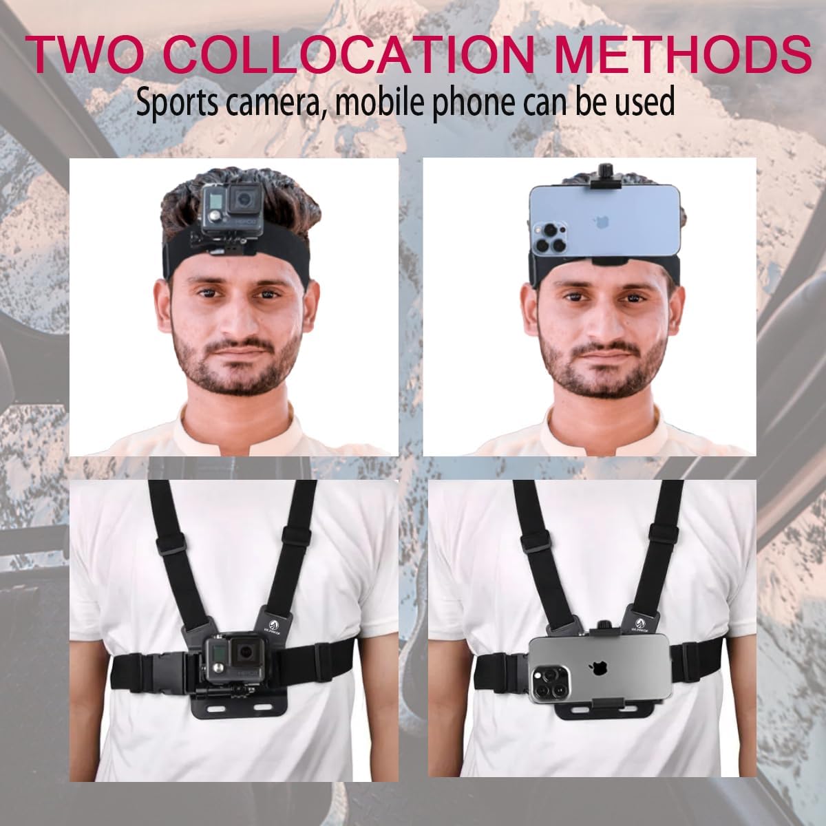 Phone Chest Mount Head Strap Accessories - Vlogging Kit for iPhone,POV Phone Holder Compatible With iPhone 17 Pro Max Plus 16 15 14 - Hands Free Body Camera Mount for Immersive Fishing Video Recording