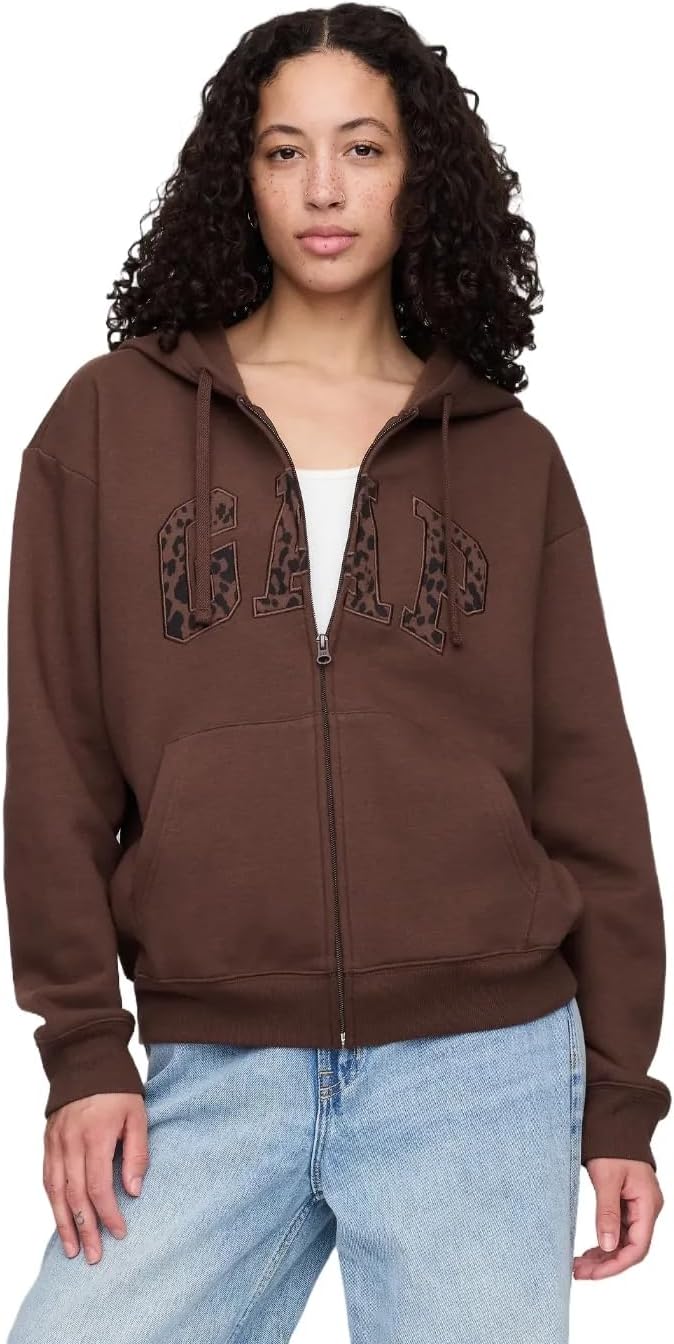 GAP womens Logo Hoodie Hooded Full Zip Sweatshirt-42