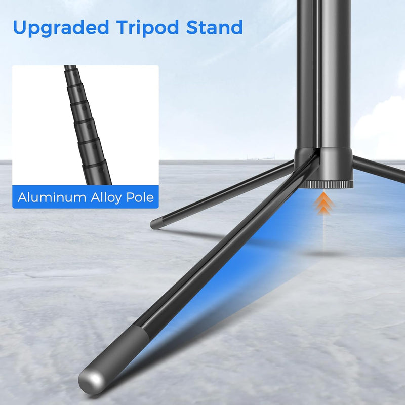 Selfie Stick Travel Tripod for Cell Phone with Remote Control and Phone Holder, Extendable Selfie Stick for iPhone, iPhone Tripod for Video Recording, 72 Inch, Black