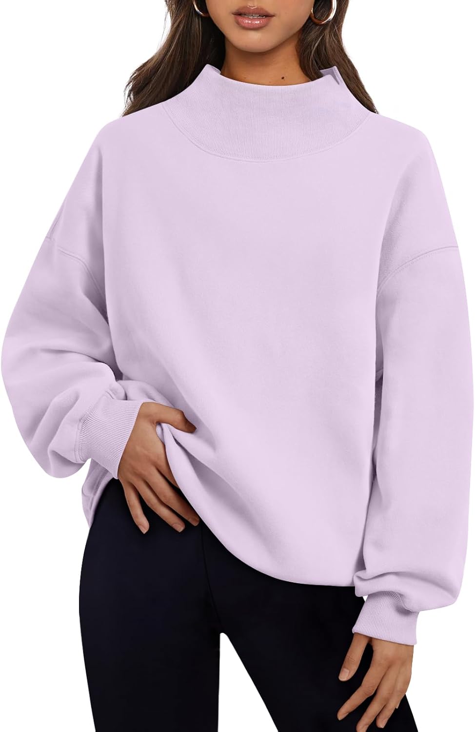 Trendy Queen Womens Oversized Sweatshirts Turtleneck Pullover Long Sleeve Hoodies Tops Fall Fashion Outfits 2026 Clothes-50