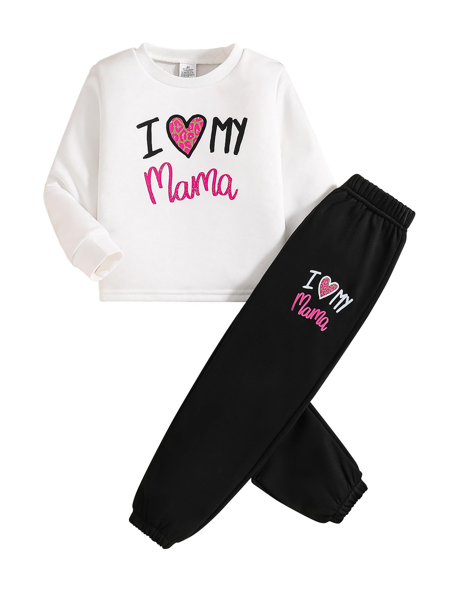 VeryNew Toddler Girl Clothes Sets, 2Pcs Cute Fall Outfit for Little Girls, Long Sleeve Top & Pants for Size 4-8T-35