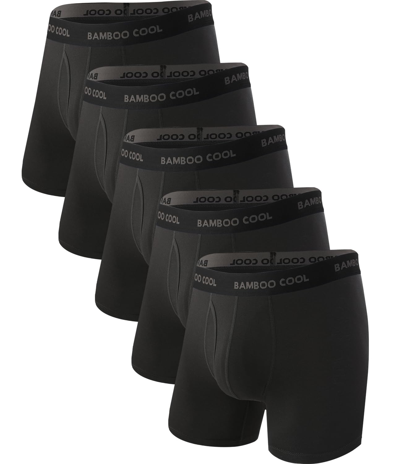 BAMBOO COOL Men's Ultra ComfortSoft Underwear, Moisture Wicking & Breathable No Ride Up Boxer Briefs with Fly, Multipack-25