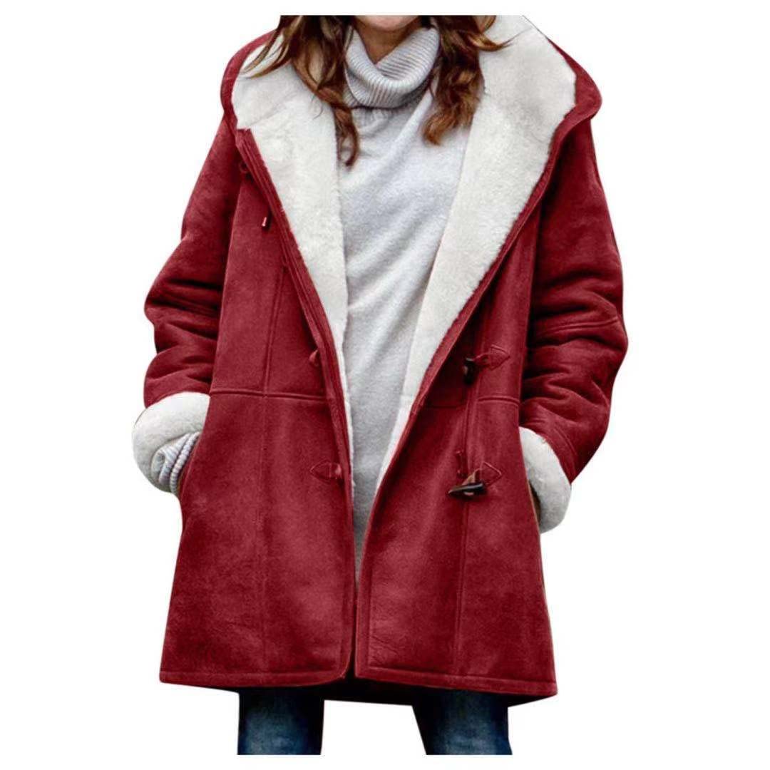 AI'MOURI Sherpa Fleece Outerwear Overcoat Women-5