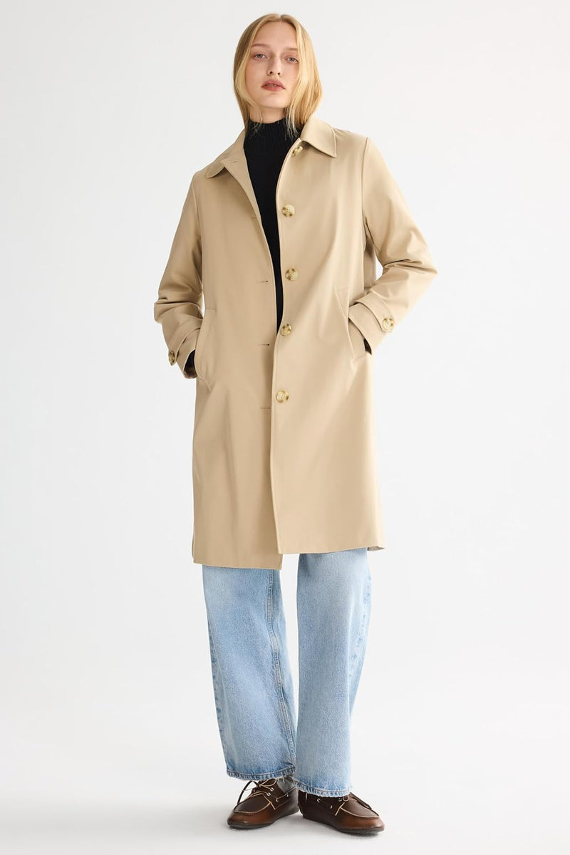 Orolay Women's Single Breasted Trench Coat Mid-Long Classic Lapel