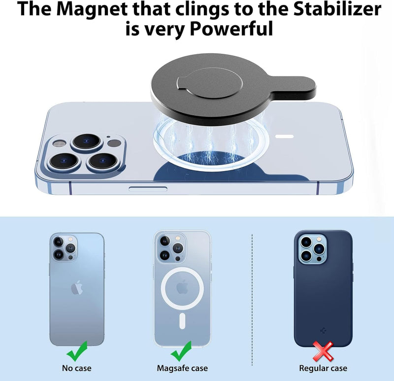 OM Magnetic Phone Mount for DJI Osmo Mobile 8/7P/OM 7/OM 6/SE/OM 5/OM 4 SE/OM 4 Magsafe Quick-Release Adapter Magnet Clamp Clip, Mounting for Video Photo Shooting Phone DJI Gimbal Accessories