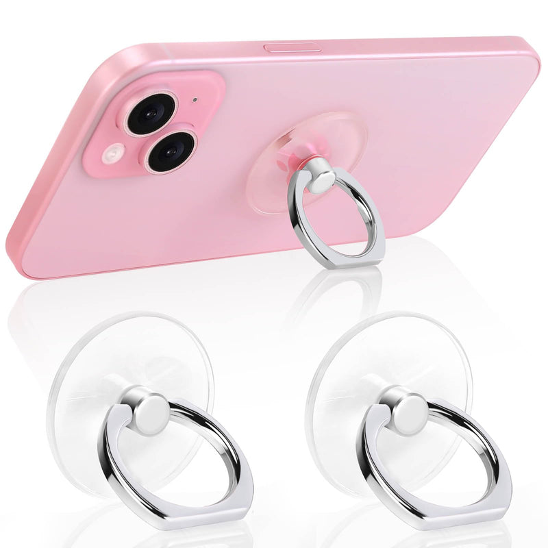 Cell Phone Ring Holder, Transparent Ring Holder 360°Rotation Finger Ring Stand, Clear Cell Phone Kickstand Compatible with Most of Phones, Tablet and Case, (2Silver+1Black+1Rose Gold)