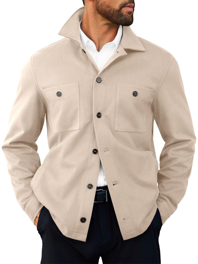 Runcati Mens Lightweight Shirt Jacket Button Down Long Sleeve Shacket Casual Fall Warm Work Stylish Jackets with Pocket-7