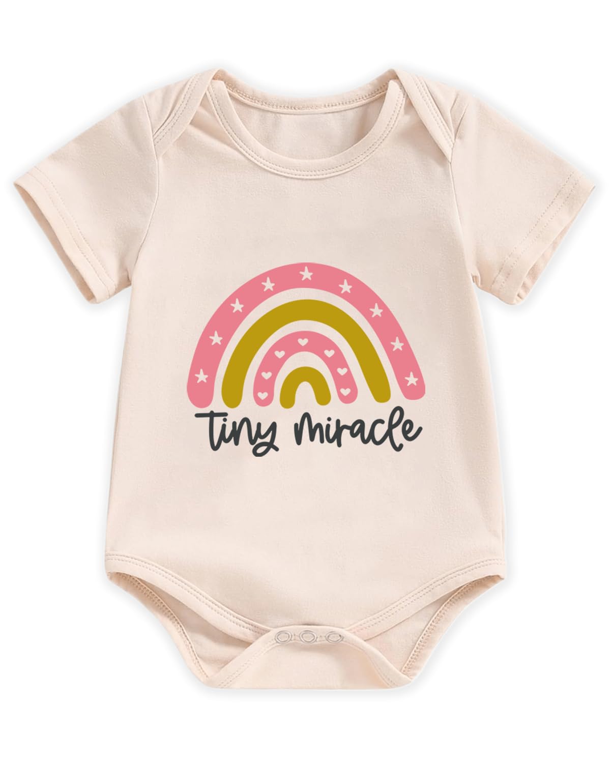 Honeypawpaw Newborn Infant Baby Boys Girls Bodysuit, Lap Shoulder Snap Closure Romper Reveal, Soft Cotton Announcement Gift