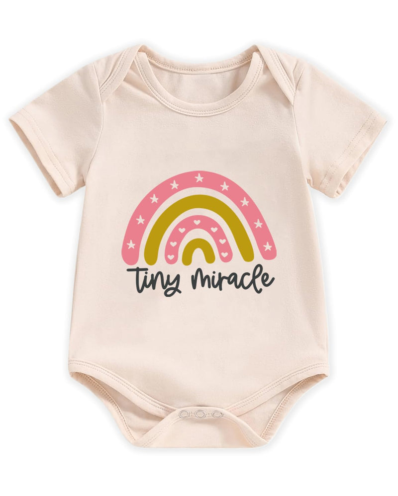 Honeypawpaw Newborn Infant Baby Boys Girls Bodysuit, Lap Shoulder Snap Closure Romper Reveal, Soft Cotton Announcement Gift