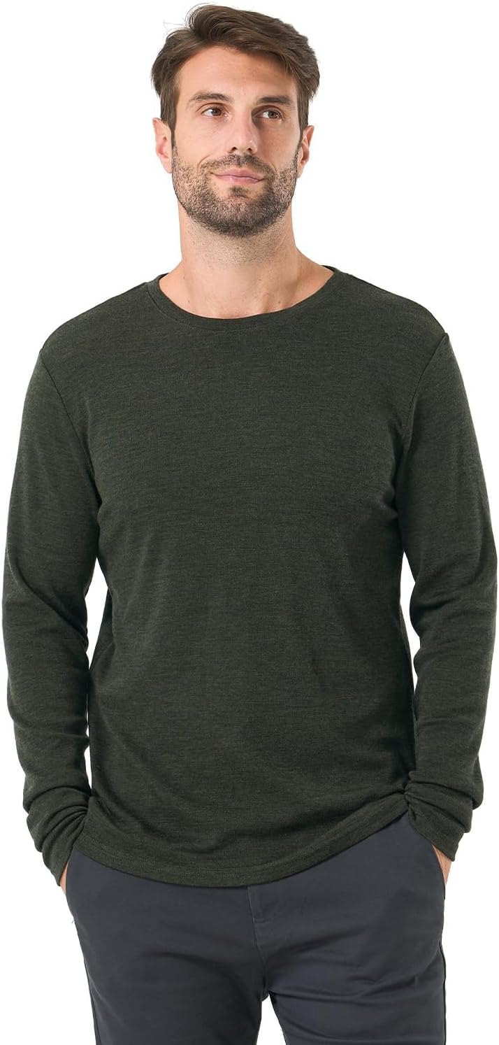 Merino Protect 100% Merino Wool Base Layer Mens Long Sleeve Shirts Soft Thermal Underwear for Hunting Hiking-38
