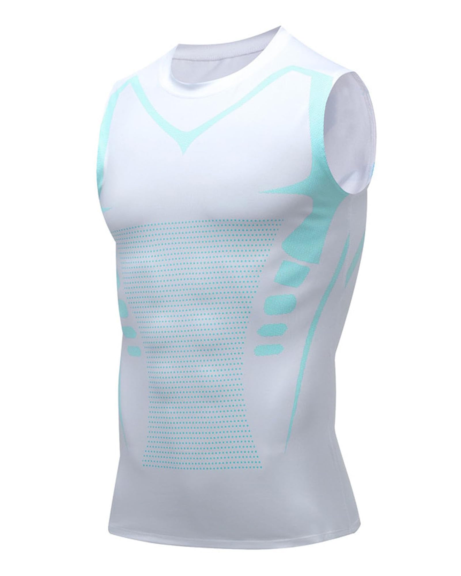 Compression Shirt Men Slimming Body Shaper Vest Crewneck Workout Shirts Tummy Control Undershirts-24