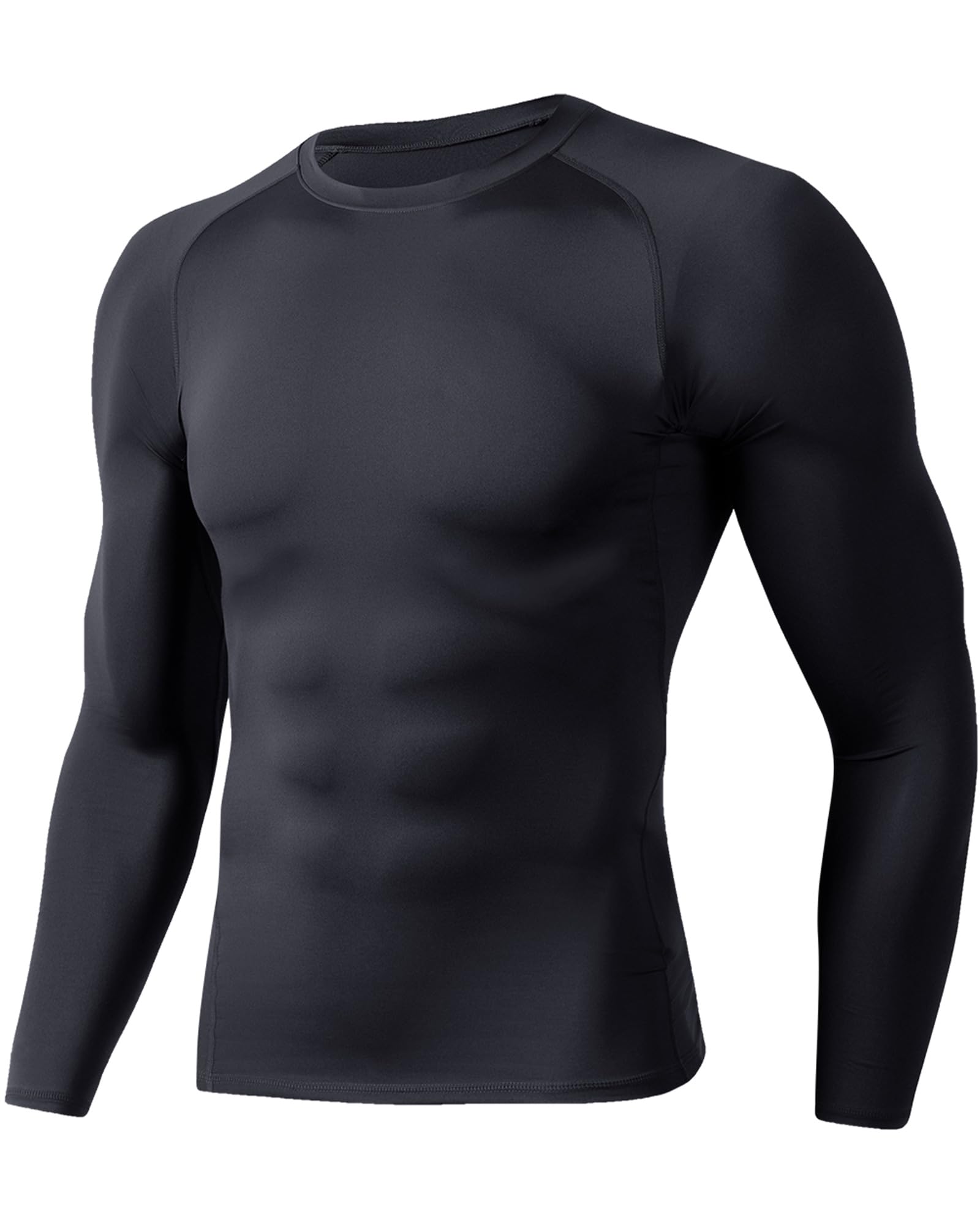 Compression Shirts for Men - Long Sleeve Black Workout Base Layer Athletic Gym Tops Quick Dry Running Undershirts-13
