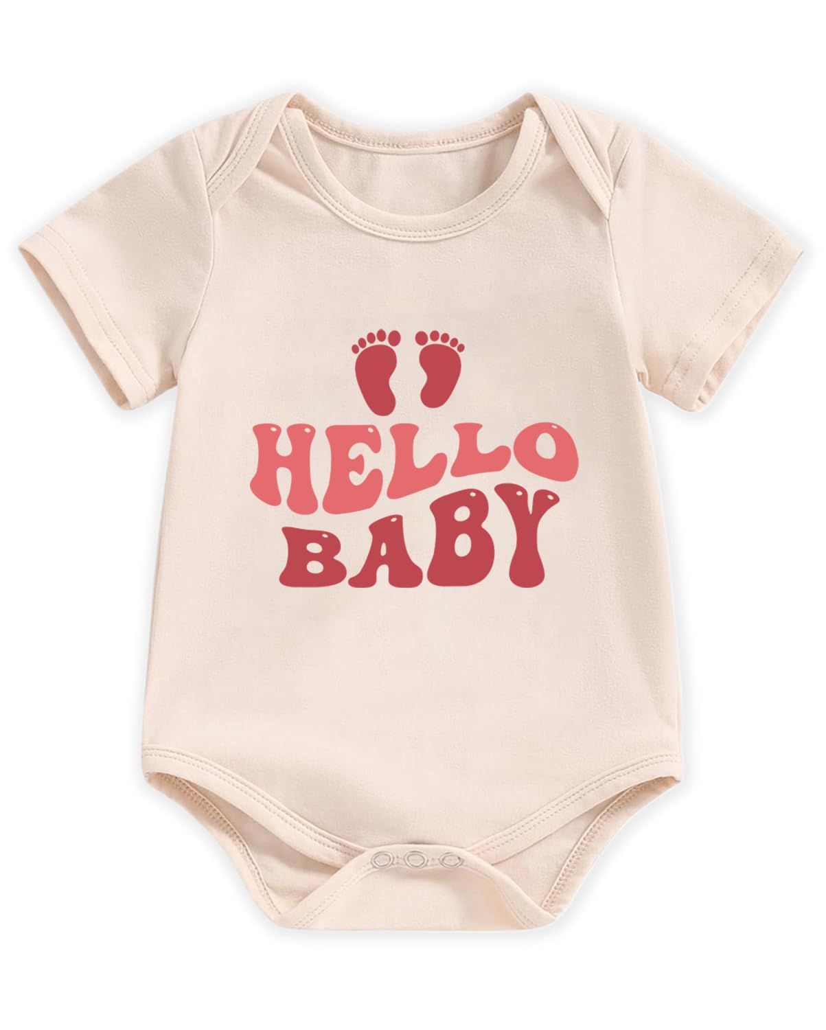 Honeypawpaw Newborn Infant Baby Boys Girls Bodysuit, Lap Shoulder Snap Closure Romper Reveal, Soft Cotton Announcement Gift