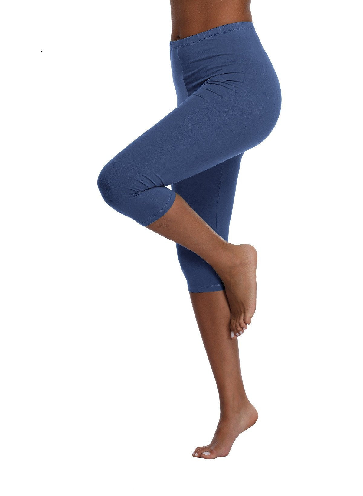 Kotii Women's Lightweight Soft Capri Leggings Crop Leggings 3/4 Stretch Yoga Pants