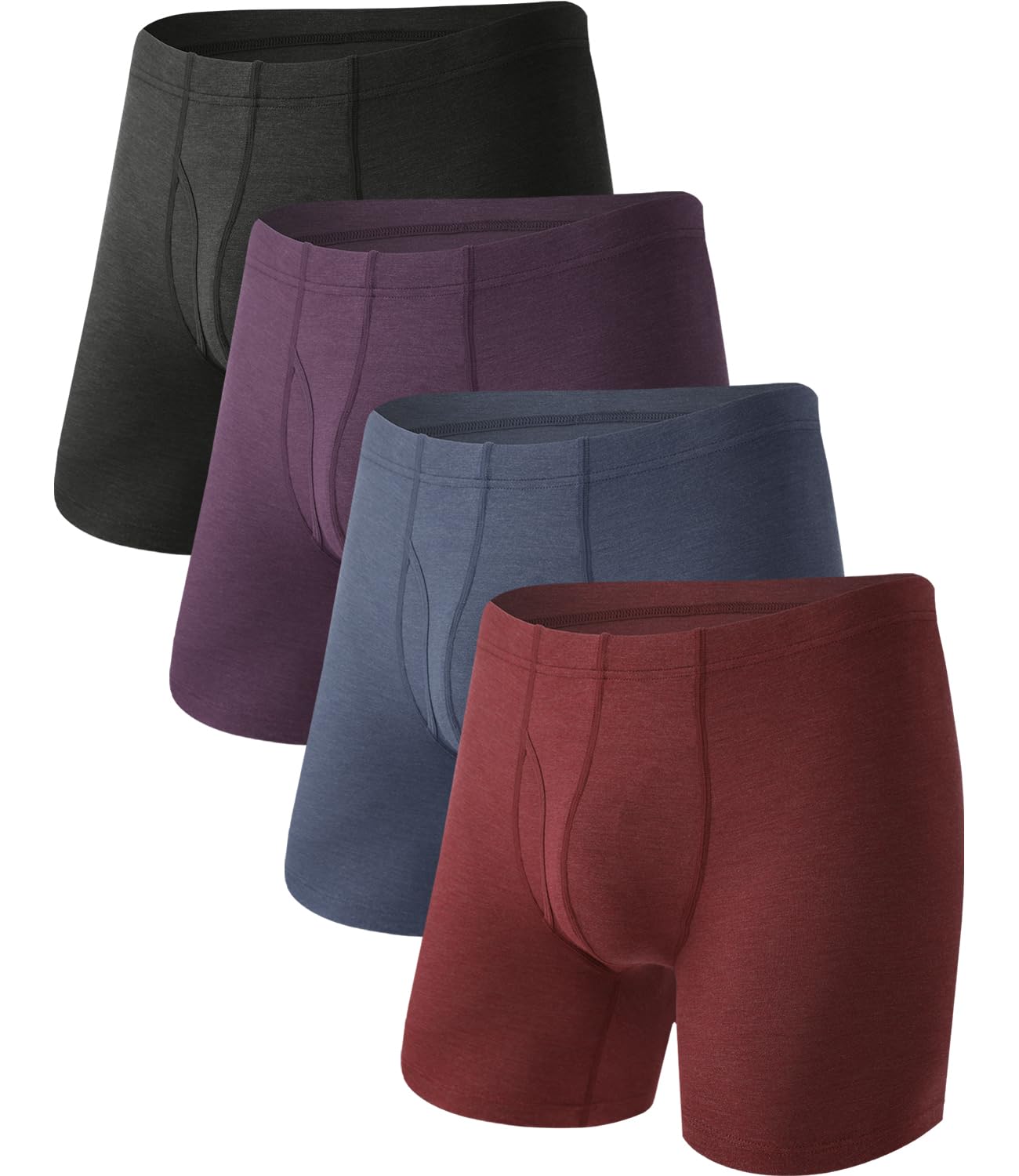 BAMBOO COOL Men's Ultra ComfortSoft Underwear, Moisture Wicking & Breathable No Ride Up Boxer Briefs with Fly, Multipack-84
