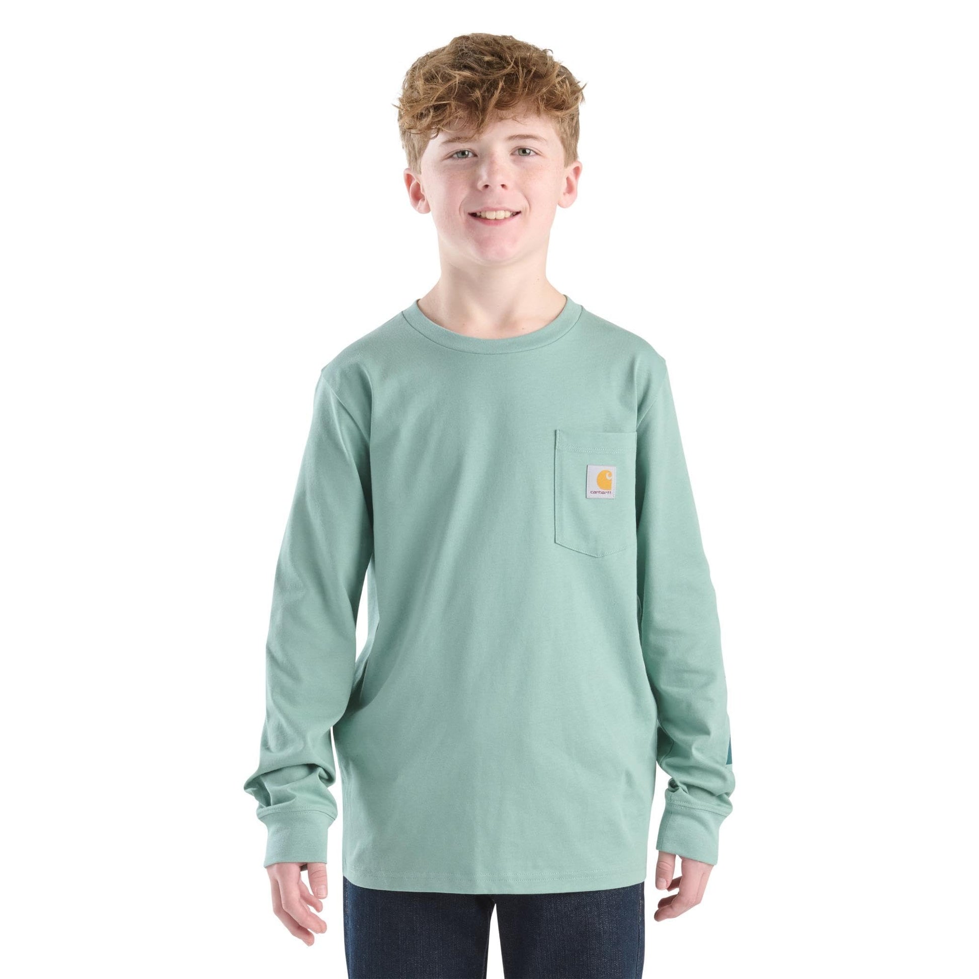 Carhartt Boys' Long-Sleeve Logo Sleeve Pocket T-Shirt