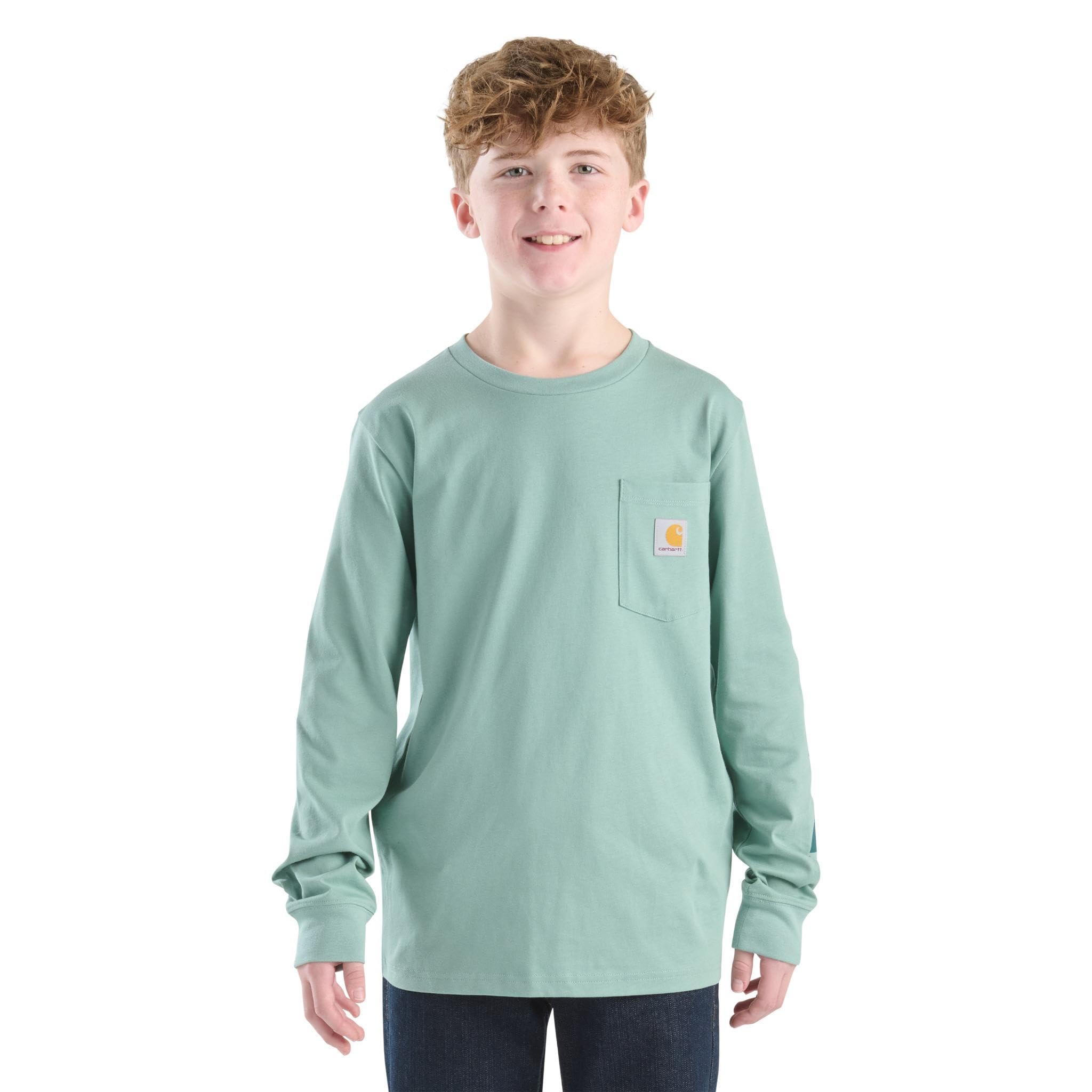 Carhartt Boys' Long-Sleeve Logo Sleeve Pocket T-Shirt