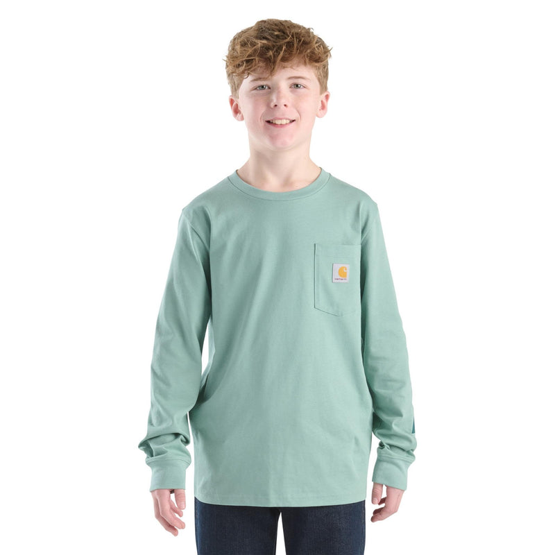 Carhartt Boys' Long-Sleeve Logo Sleeve Pocket T-Shirt