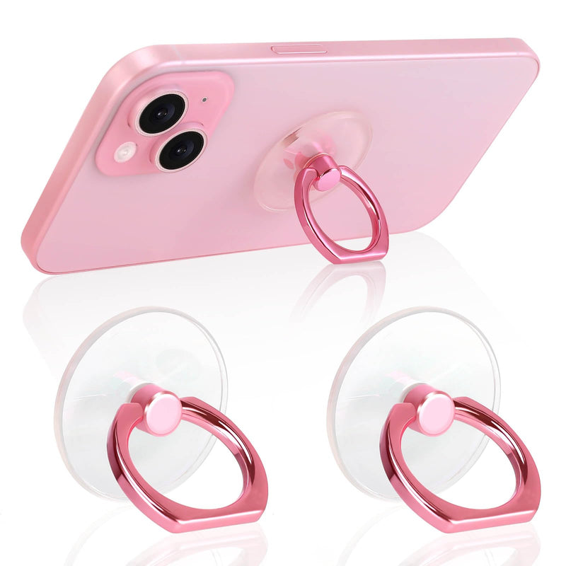 Cell Phone Ring Holder, Transparent Ring Holder 360°Rotation Finger Ring Stand, Clear Cell Phone Kickstand Compatible with Most of Phones, Tablet and Case, (2Silver+1Black+1Rose Gold)